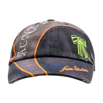 Acne Studios C40458-900 Logo-Embroidered Cotton Baseball Cap - Black