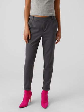 Vero Moda Anzughose VERO MODA VMMAYA MR LOOSE SOLID PANT NOOS, Damen, Gr. XS (34), L&auml;nge 30, grau (asphalt), Web, Obermaterial: 62% Polyester, 33% Viskose, 5% E