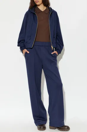 Moncler Trousers With Stitched Seams On The Legs, Womens, Navy Blue