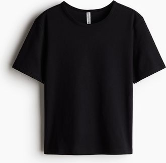 H&M T-Shirt aus Baumwolljersey - Schwarz