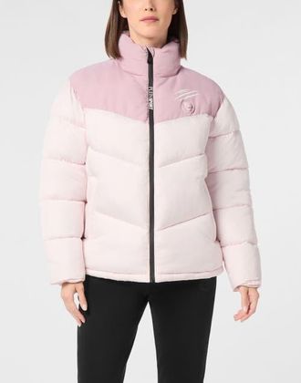 Plein Sport Logo Puffer Jacket Women in Rose/pink at Nordstrom, Size X-Small Eu