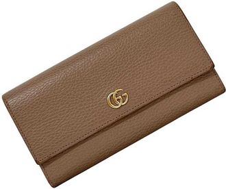 Gucci Pink Beige Leather Long Wallet (Bi-Fold) (Pre-Owned)