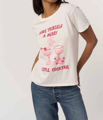 Bloomingdale's Merry Little Cocktail Tee In Vintage White