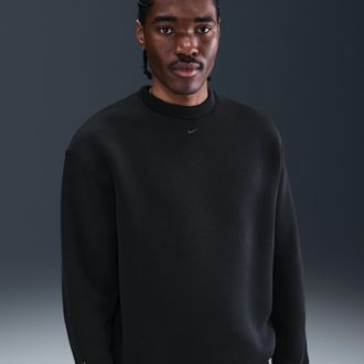 Nike Mens Tech Fleece Loose Fit Crew in Black | HV6537-010