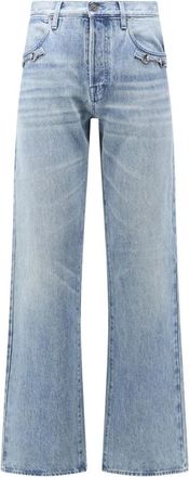 Gucci Flared Cotton Denim Pants with Horsebit - Heren - Regular Fit Jeans - Blauw - W30 - Denim - Jeans