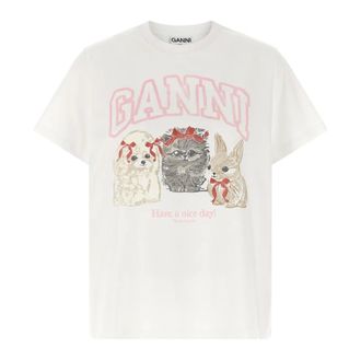 Ganni Mujer, Camisetas, Blanco, Talla: XS