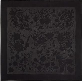 Gucci Printed Viscose Silk Devor&eacute; Shawl, Black