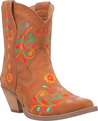 Dingo Womens Sugar Bug Leather Bootie In Camel