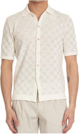Eleventy Button-Up Shirt - Heren - Korte mouwen Overhemden - Beige - XL - Overhemden