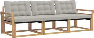vidaXL Conjunto De Sof&aacute;s De Exterior 3 Uds. Blanco Y Gris Claro Vidaxl