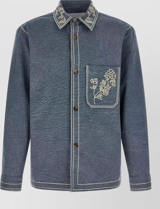 Isabel Marant rudy overshirt embroidery chest pocket buttons