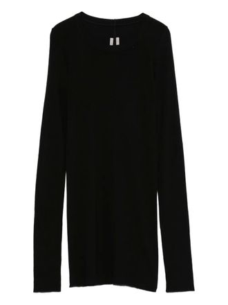 Rick Owens T-shirt met ronde hals en lange mouwen - Zwart