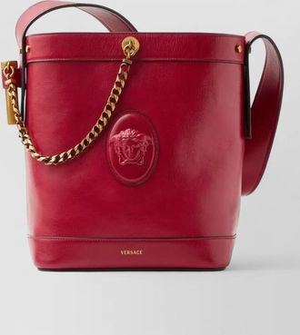Versace small bucket calf leather shoulder bag