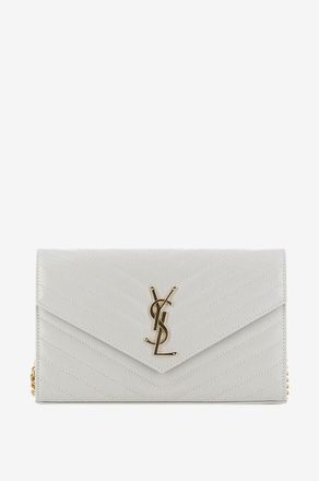 Saint Laurent Brieftasche mit Kettengurt aus gestepptem Leder Cassandre