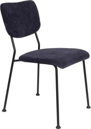 Zuiver Silla de comedor de terciopelo azul marino