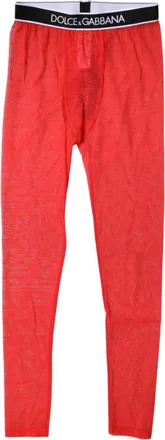 Dolce & Gabbana Womens Red Logo Lace Lingerie Tight Pants Underwear Nylon Elastane
