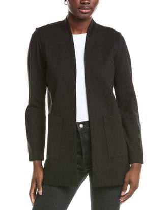 Eileen Fisher Eileen Fisher Petite High Collar Long Jacket