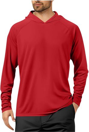 Generic Mens Lightweight Hoodie Sport Long Sleeve T-Shirts UPF 50+ Moisture Wicking Blouse Light Thin Workout Running Gym Tops Sun Protection Hoody Work Shirt
