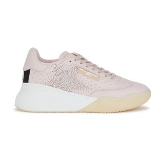 Stella McCartney Stella McCartney, Sneakers, female, Pink, Size: 6 US Sequin-Embellished Lace-Up Sneakers
