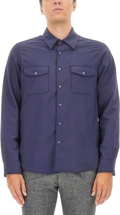 Aspesi Navy Blue Solid Shirt