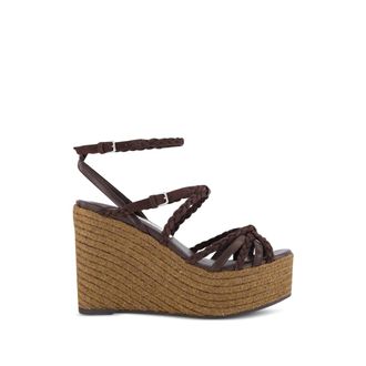 Jimmy Choo London Nyra Leather Wedge Sandals