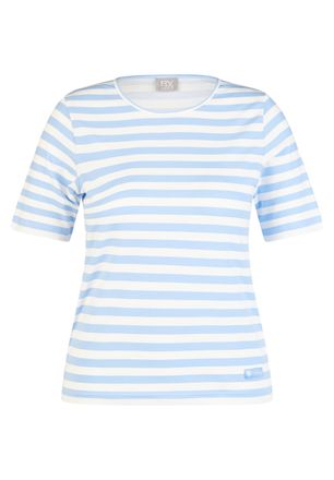 Rabe Print-Shirt RABE, Damen, Gr. 36, ozean, Jersey, Obermaterial: 92% Baumwolle, 8% Elasthan, gestreift, normal h&uuml;ftbedeckend, Rundhals, Shirts Print-Shir