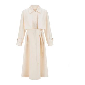 Herno Trench Coats, female, White, Size: 2XS Belted Trench Coat