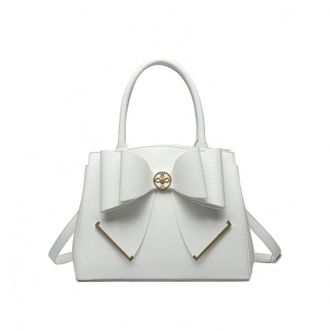 Like Dreams Womens Poppy Bowtie Top Handle Satchel Bag In White