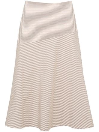 Yves Salomon cotton A-line skirt - women - Cotton - 36 - Brown