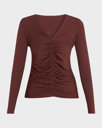 Wolford Pure Ruched Long-Sleeve Top
