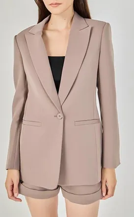 endless rose Tailored Single Button Blazer in Cinder at Nordstrom, Size X-Small