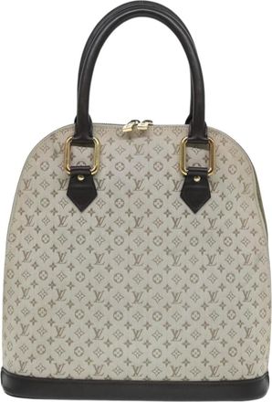 Louis Vuitton Alma Long Grey Canvas Handbag (Pre-Owned)