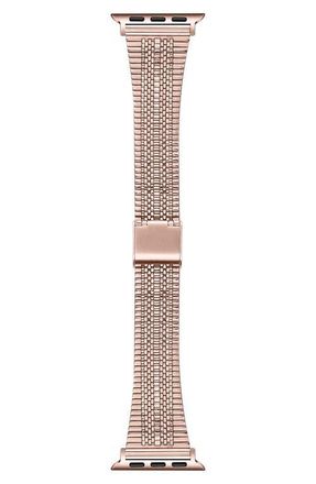 Posh Tech Eliza Stainless Steel Apple Watch Watchband in Rose Gold at Nordstrom, Size 42
