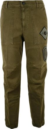 Dondup Military Green Gil Elastic Cuffs Stretch Cotton Trousers
