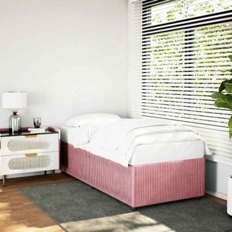 vidaXL Bed Frame without Mattress Pink 90x190 cm Single Velvet Vidaxl