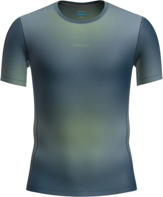 Icebreaker Merino 75 Cool-Lite Feather S/S Crewe AOP Funktionsshirt f&uuml;r Herren | blau