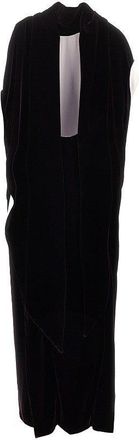 Alberta Ferretti Long velvet dress with cape detail Woman 42