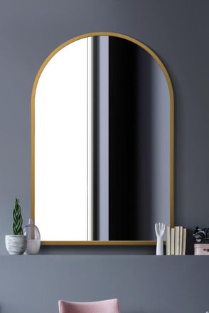 MirrorOutlet Gold Metal Framed Arched Wall Mirror 47 X 31 (120CM X 80CM) | Size: 1 Pack