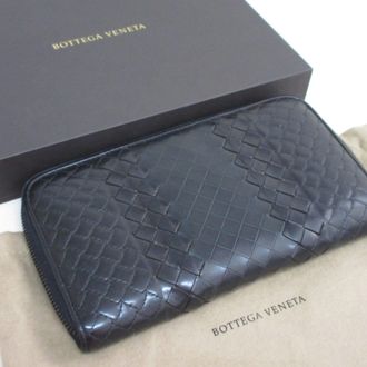 Bottega Veneta Black Leather Long Wallet (Bi-Fold) (Pre-Owned)