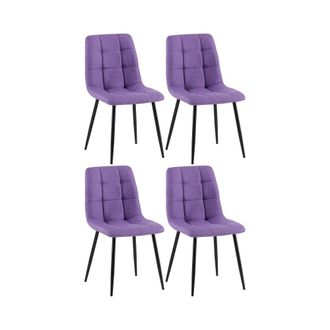 Clp Set de 4 silla de comedor con reposapi&eacute;s en tela lila