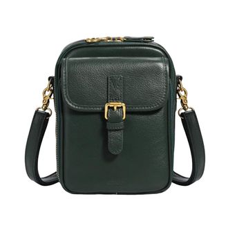Generic Leather Small Crossbody Cell Phone Bag Women Men Versatile Shoulder Purse(Green) (E)