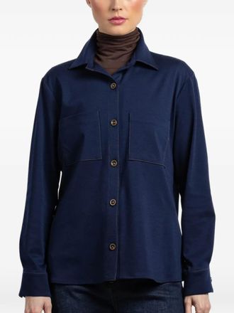 Peter Cohen long-sleeve shirt - women - Wool/Elastane - M - Blue