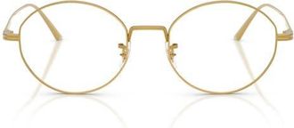 Oliver Peoples 50mm Khaite Oval Optical Frames in Gold /Clear Blue Light Filter at Nordstrom