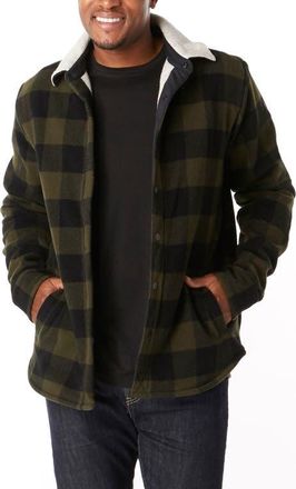 Smartwool Anchor Line High Pile Fleece Lined Shirt Jacket in Olive at Nordstrom, Size Medium