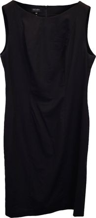Escada Sleeveless Sheath Dress in Black Cotton