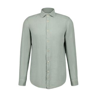 Boglioli Mintgroen Linnen Overhemd - Heren - Casual Overhemden - Groen - XL - Linnen - Overhemden