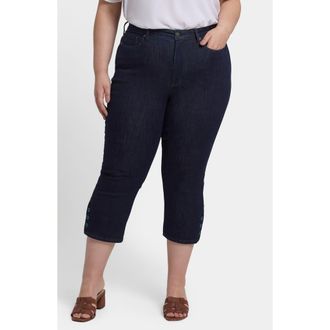 NYDJ Joni Button Hem High Waist Relaxed Capri Jeans in Rinse at Nordstrom, Size 18W