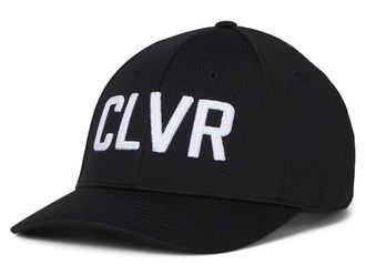 Black Clover CLVR 2 Hat Baseball Caps Black Hat/White Chain Stitch Embroidery, Polyester/Spandex