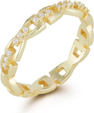 Glaze Jewelry Cubic Zirconia Link Ring in Gold at Nordstrom Rack, Size 6