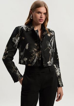Karen Millen Womens Floral Jacquard Tailored Jacket - Black - Size 12 UK